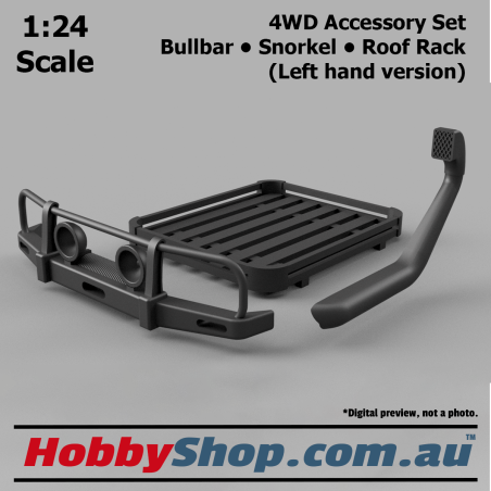 1:24 Scale Model Accessory Set #1 LH for 4WD like Toyota Hilux