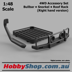 1:48 Scale Model Accessory Set #1 RH for 4WD like Toyota Hilux
