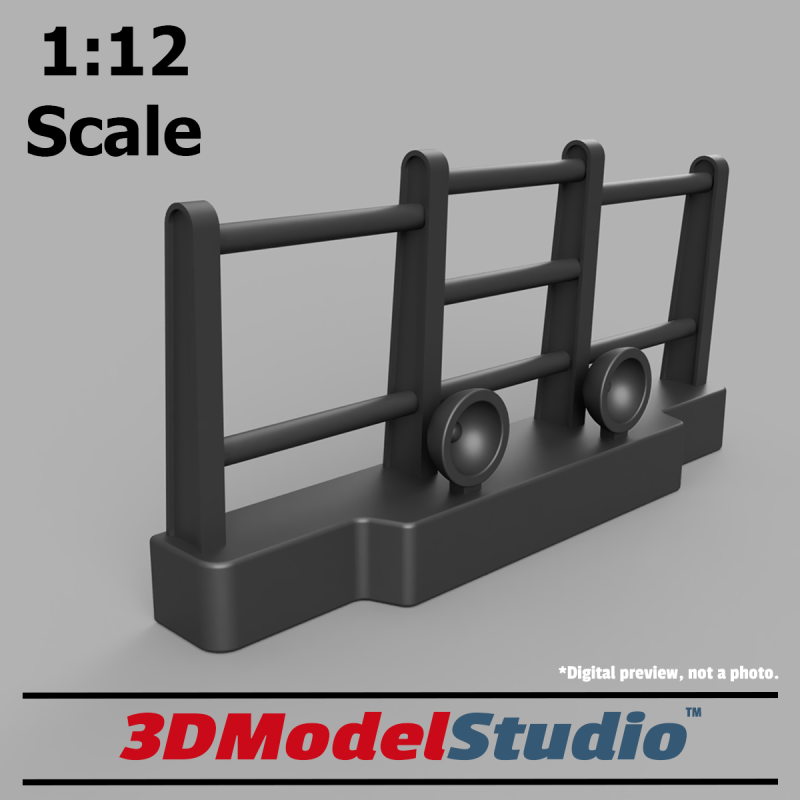 1:12 Scale 3D Model Bullbar with Lights for 4WD like Toyota FJ40 Landcruiser #1